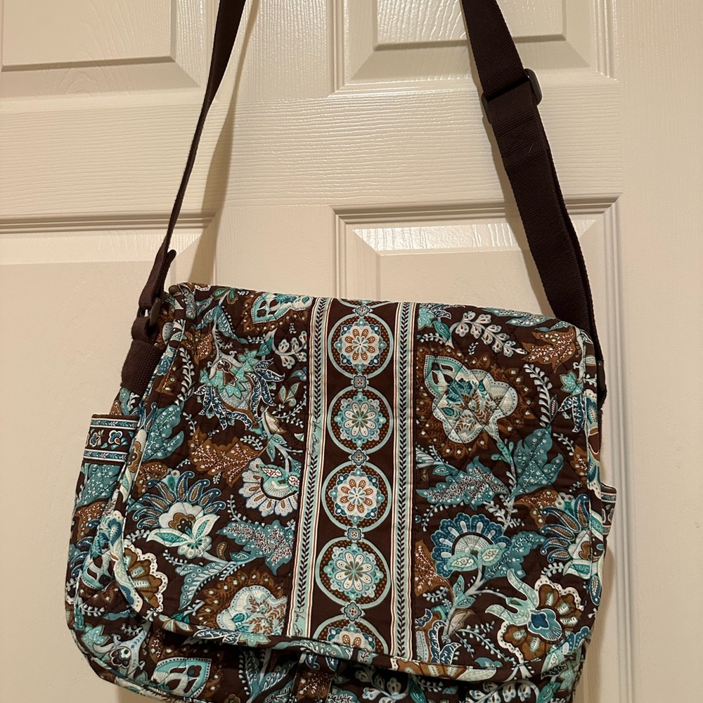 Vera Bradley Java Blue Computer Messenger Bag - image 1